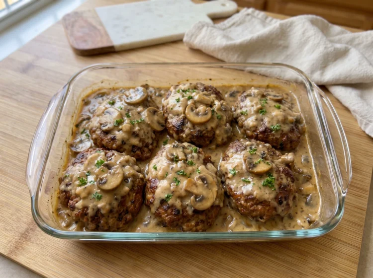 Creamy Mushroom Salisbury Steak Bake