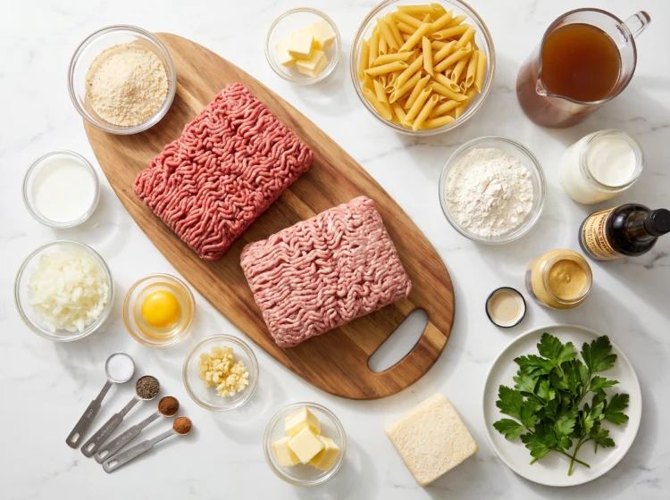 Creamy Swedish-Style Meatball Pasta Bake